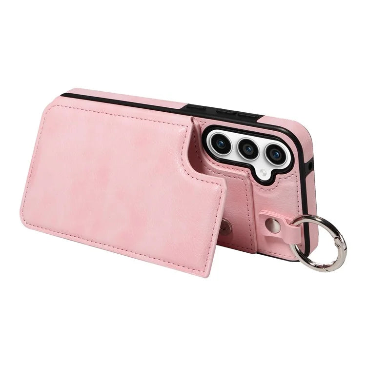 003 For Samsung Galaxy S23 FE Case Leather Ring Buckle Phone Back Cover Kickstand