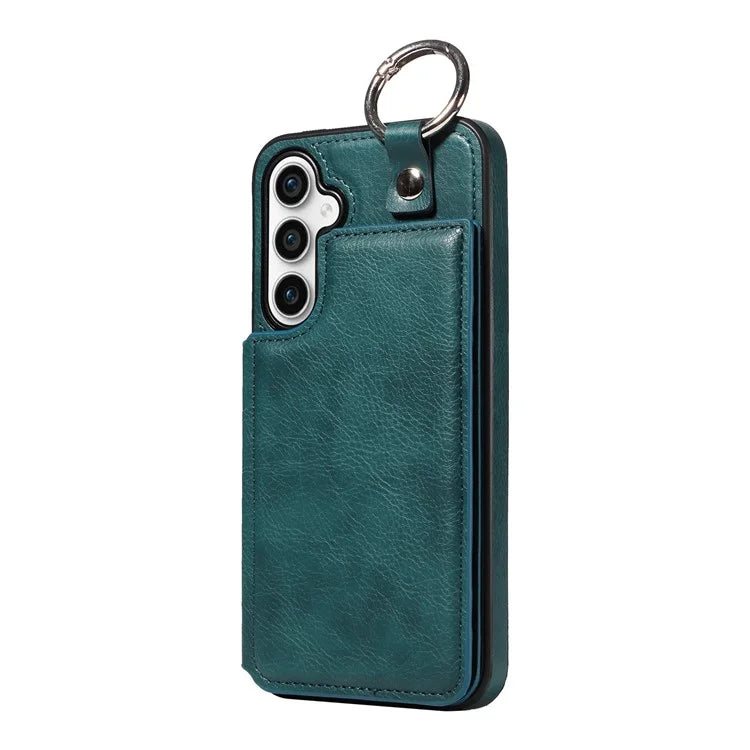 003 For Samsung Galaxy S23 FE Case Leather Ring Buckle Phone Back Cover Kickstand