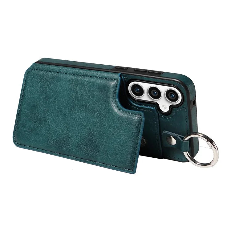 003 For Samsung Galaxy S23 FE Case Leather Ring Buckle Phone Back Cover Kickstand