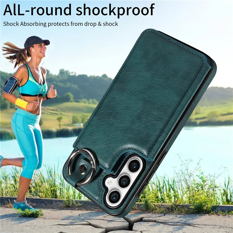 003 For Samsung Galaxy S23 FE Case Leather Ring Buckle Phone Back Cover Kickstand