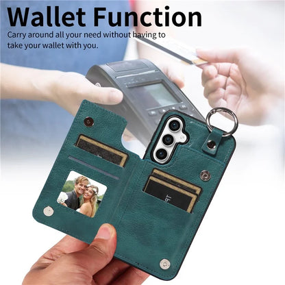 003 For Samsung Galaxy S23 FE Case Leather Ring Buckle Phone Back Cover Kickstand