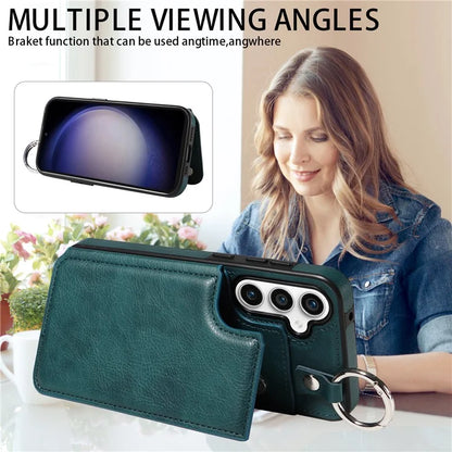 003 For Samsung Galaxy S23 FE Case Leather Ring Buckle Phone Back Cover Kickstand