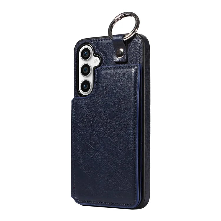 003 For Samsung Galaxy S23 FE Case Leather Ring Buckle Phone Back Cover Kickstand