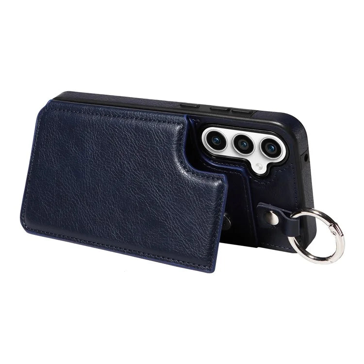 003 For Samsung Galaxy S23 FE Case Leather Ring Buckle Phone Back Cover Kickstand