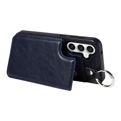 003 For Samsung Galaxy S23 FE Case Leather Ring Buckle Phone Back Cover Kickstand