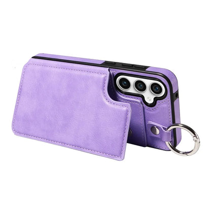 003 For Samsung Galaxy S23 FE Case Leather Ring Buckle Phone Back Cover Kickstand