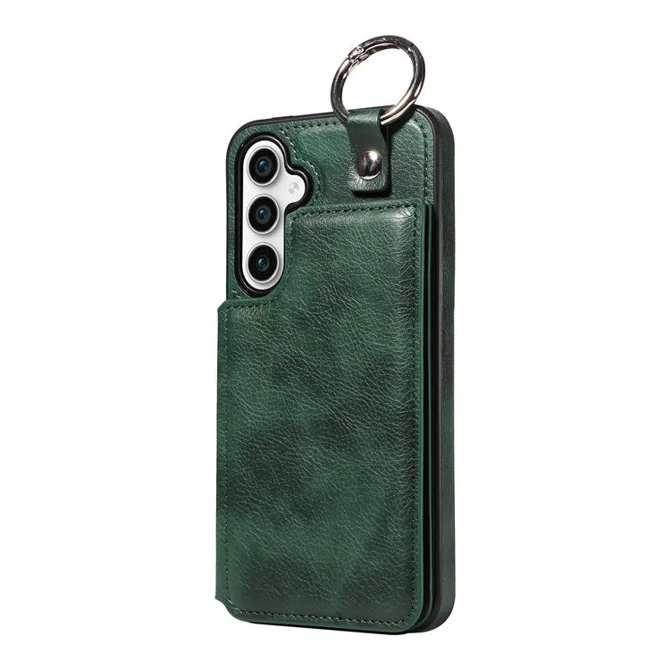 003 For Samsung Galaxy S23 FE Case Leather Ring Buckle Phone Back Cover Kickstand