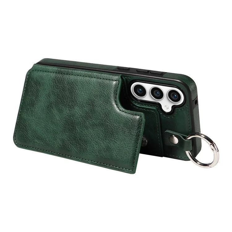 003 For Samsung Galaxy S23 FE Case Leather Ring Buckle Phone Back Cover Kickstand