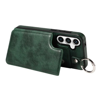 003 For Samsung Galaxy S23 FE Case Leather Ring Buckle Phone Back Cover Kickstand