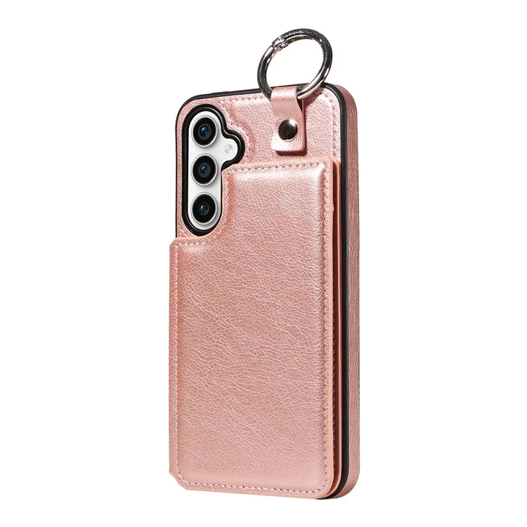 003 For Samsung Galaxy S23 FE Case Leather Ring Buckle Phone Back Cover Kickstand