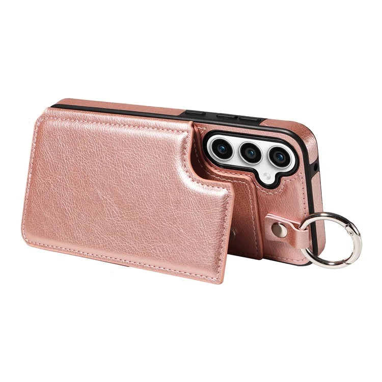 003 For Samsung Galaxy S23 FE Case Leather Ring Buckle Phone Back Cover Kickstand