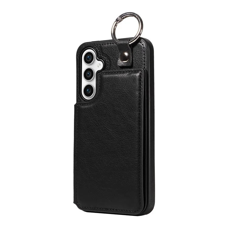 003 For Samsung Galaxy S23 FE Case Leather Ring Buckle Phone Back Cover Kickstand