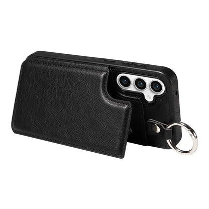 003 For Samsung Galaxy S23 FE Case Leather Ring Buckle Phone Back Cover Kickstand