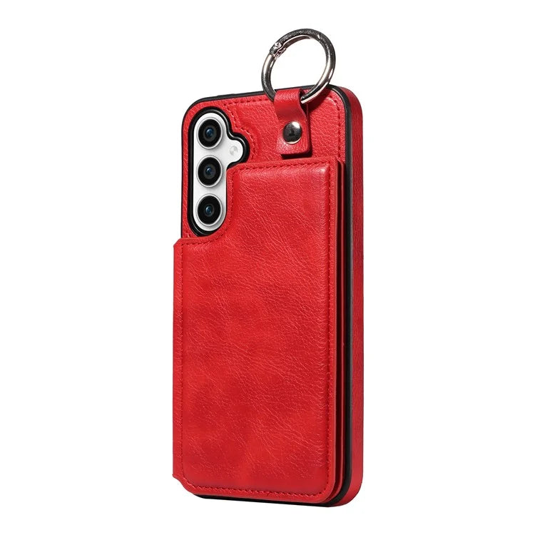 003 For Samsung Galaxy S23 FE Case Leather Ring Buckle Phone Back Cover Kickstand