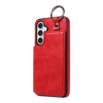 003 For Samsung Galaxy S23 FE Case Leather Ring Buckle Phone Back Cover Kickstand