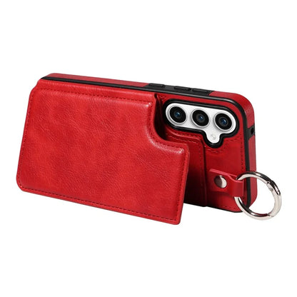 003 For Samsung Galaxy S23 FE Case Leather Ring Buckle Phone Back Cover Kickstand