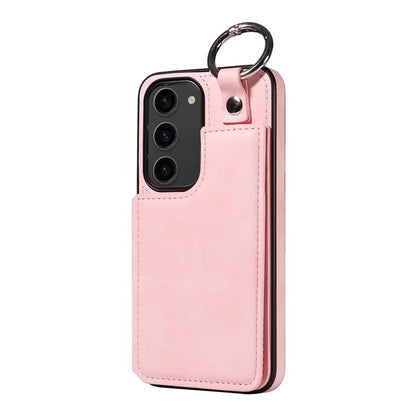 003 For Samsung Galaxy S23 Case Ring Buckle Anit-Fall Leather Phone Back Cover