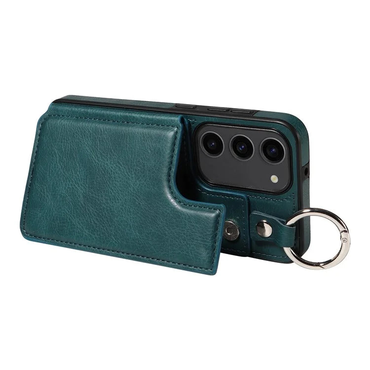003 For Samsung Galaxy S23 Case Ring Buckle Anit-Fall Leather Phone Back Cover