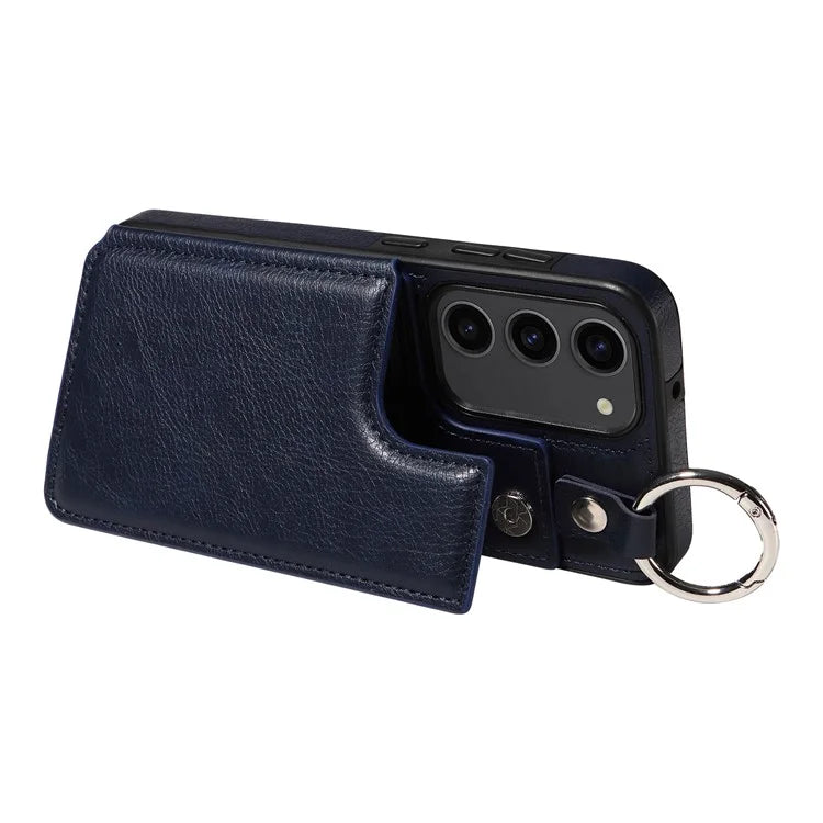 003 For Samsung Galaxy S23 Case Ring Buckle Anit-Fall Leather Phone Back Cover
