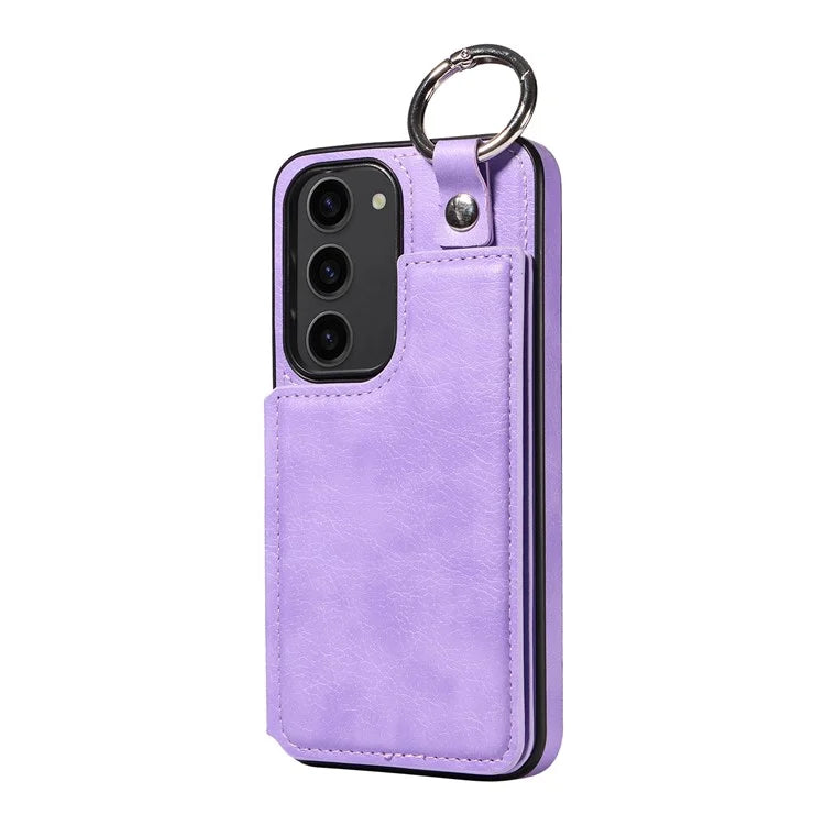 003 For Samsung Galaxy S23 Case Ring Buckle Anit-Fall Leather Phone Back Cover