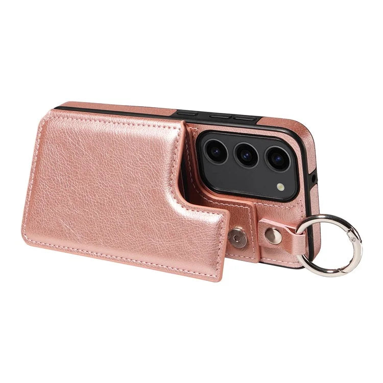 003 For Samsung Galaxy S23 Case Ring Buckle Anit-Fall Leather Phone Back Cover