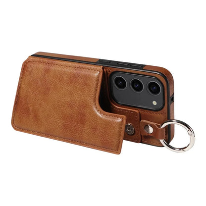 003 For Samsung Galaxy S23 Case Ring Buckle Anit-Fall Leather Phone Back Cover