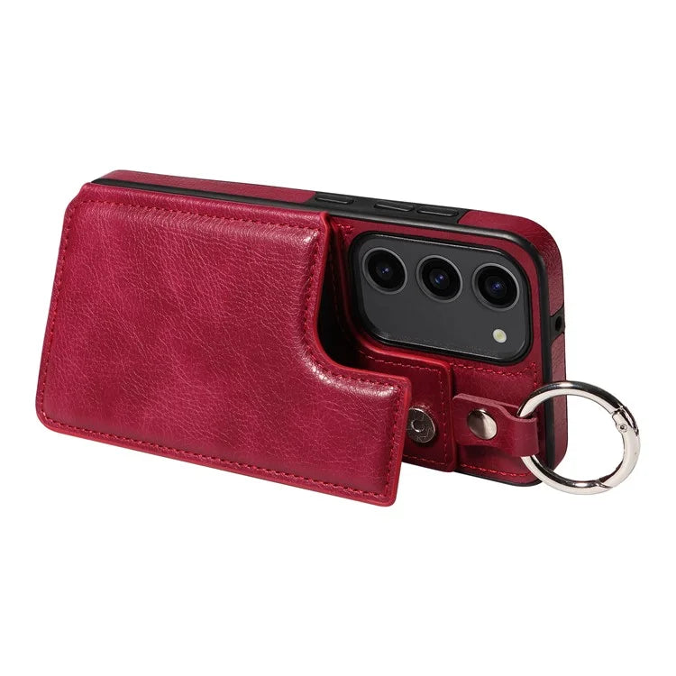 003 For Samsung Galaxy S23 Case Ring Buckle Anit-Fall Leather Phone Back Cover