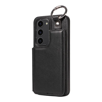 003 For Samsung Galaxy S23 Case Ring Buckle Anit-Fall Leather Phone Back Cover