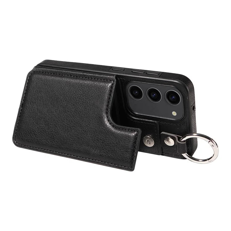 003 For Samsung Galaxy S23 Case Ring Buckle Anit-Fall Leather Phone Back Cover