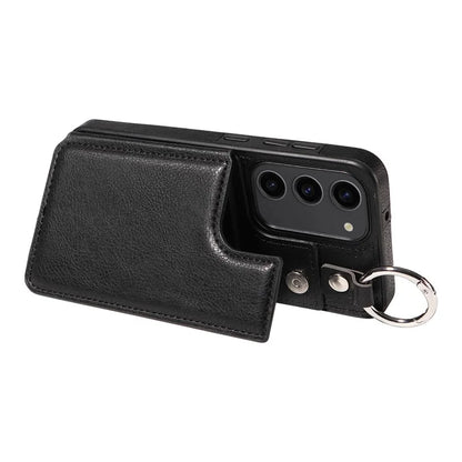 003 For Samsung Galaxy S23 Case Ring Buckle Anit-Fall Leather Phone Back Cover