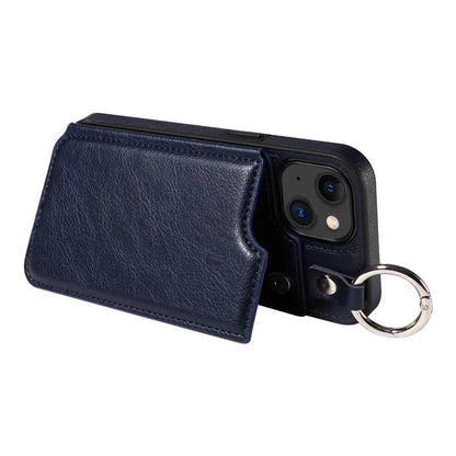 003 For iPhone 15 Case with Card Slots PU Leather Coated TPU Anti-Scratch Phone Cover