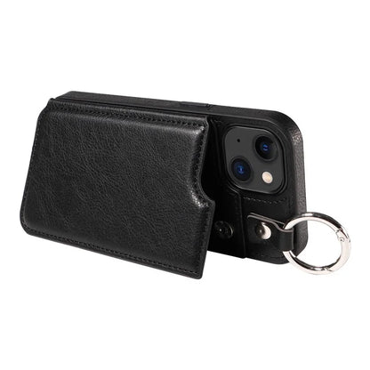 003 For iPhone 15 Case with Card Slots PU Leather Coated TPU Anti-Scratch Phone Cover