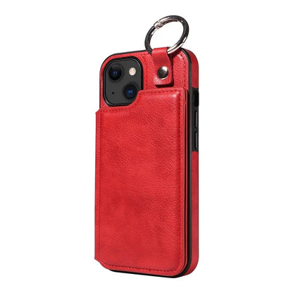 003 For iPhone 15 Case with Card Slots PU Leather Coated TPU Anti-Scratch Phone Cover