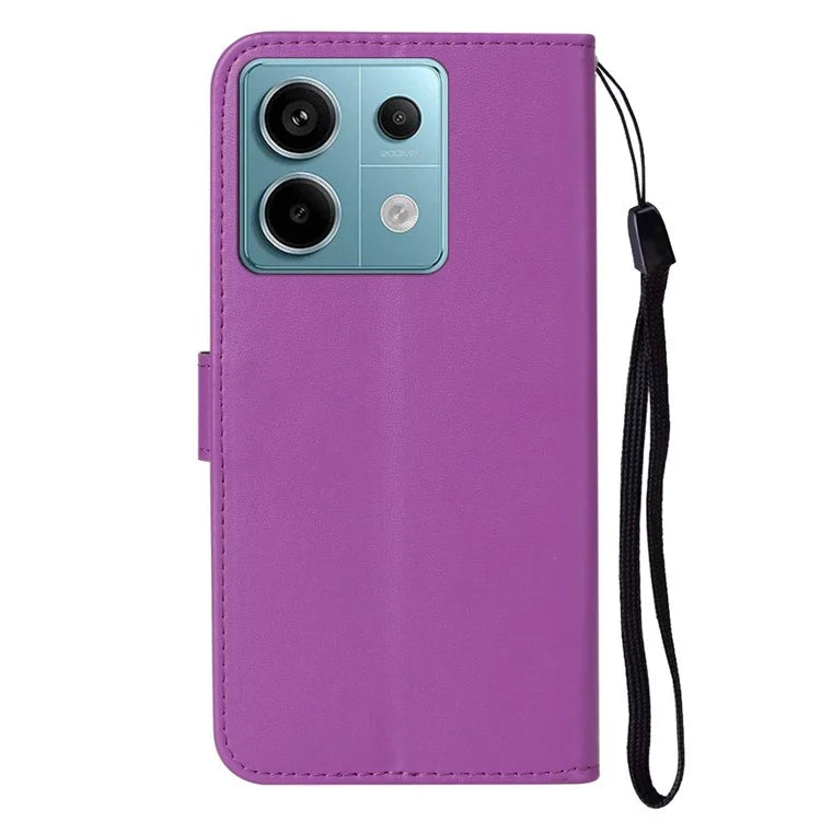 For Xiaomi Redmi Note 13 5G Case PU Leather Wallet Flip Phone Cover Solid Color