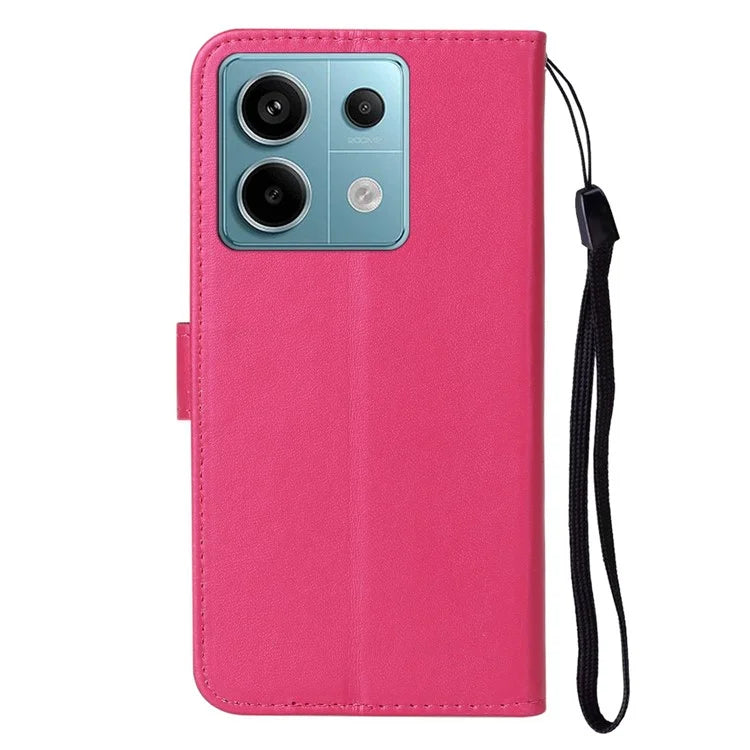 For Xiaomi Redmi Note 13 5G Case PU Leather Wallet Flip Phone Cover Solid Color
