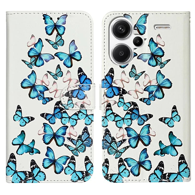 For Xiaomi Redmi Note 13 Pro+ 5G Case Card Slots Viewing Stand Leather Phone Cover Pattern Printed