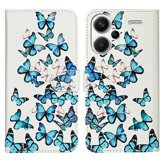 For Xiaomi Redmi Note 13 Pro+ 5G Case Card Slots Viewing Stand Leather Phone Cover Pattern Printed