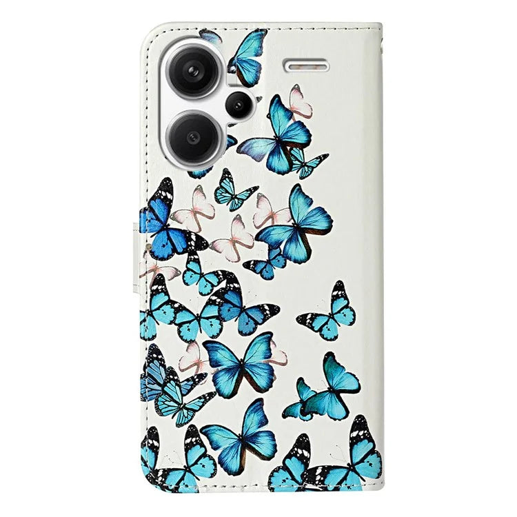 For Xiaomi Redmi Note 13 Pro+ 5G Case Card Slots Viewing Stand Leather Phone Cover Pattern Printed