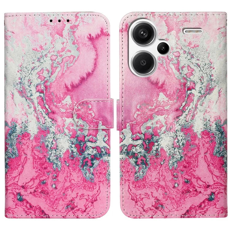 For Xiaomi Redmi Note 13 Pro+ 5G Case Card Slots Viewing Stand Leather Phone Cover Pattern Printed