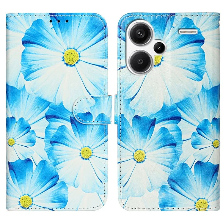 For Xiaomi Redmi Note 13 Pro+ 5G Case Card Slots Viewing Stand Leather Phone Cover Pattern Printed