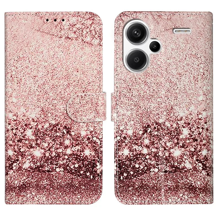 For Xiaomi Redmi Note 13 Pro+ 5G Case Card Slots Viewing Stand Leather Phone Cover Pattern Printed