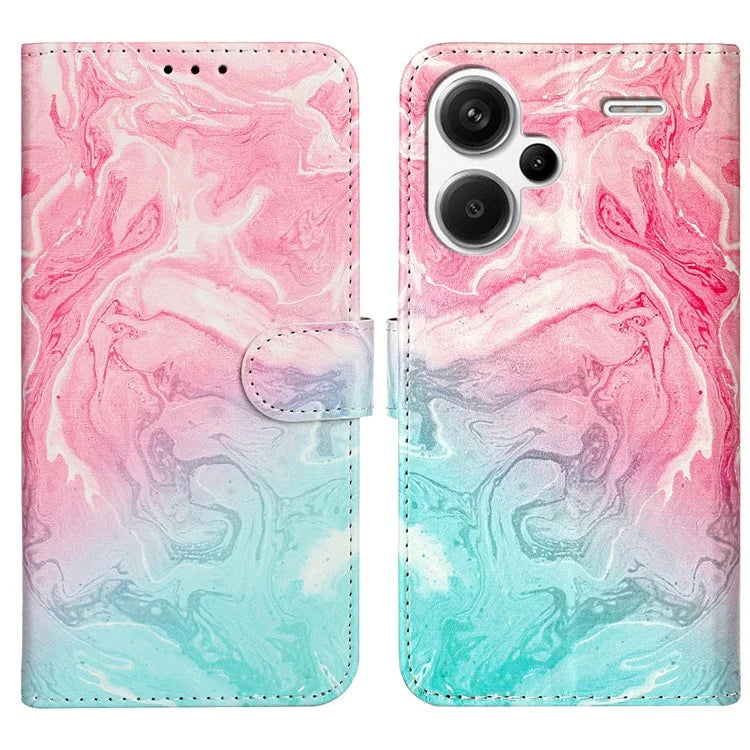 For Xiaomi Redmi Note 13 Pro+ 5G Case Card Slots Viewing Stand Leather Phone Cover Pattern Printed