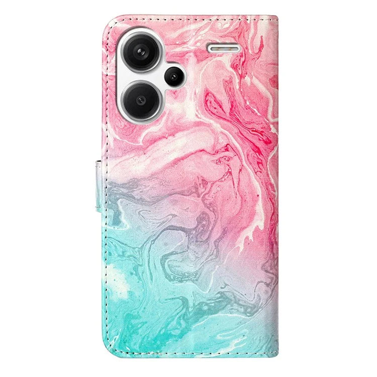 For Xiaomi Redmi Note 13 Pro+ 5G Case Card Slots Viewing Stand Leather Phone Cover Pattern Printed