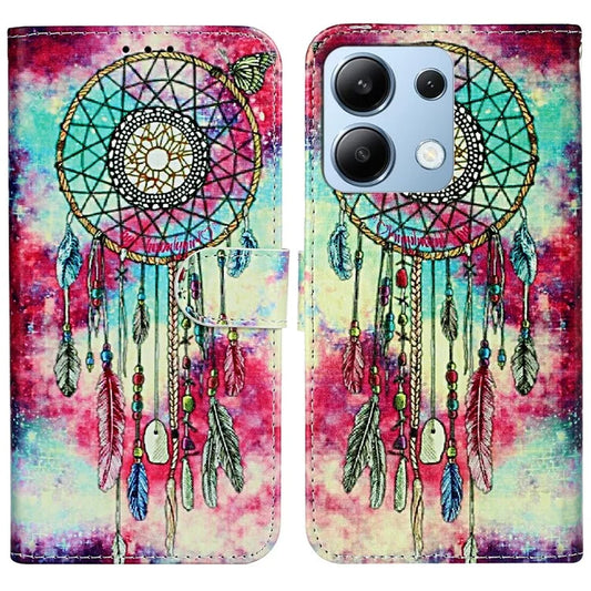 For Xiaomi Redmi Note 13 4G Case Pattern PU Leather Shockproof Flip Phone Cover