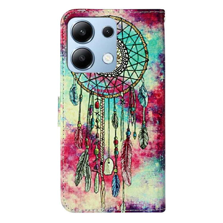 For Xiaomi Redmi Note 13 4G Case Pattern PU Leather Shockproof Flip Phone Cover