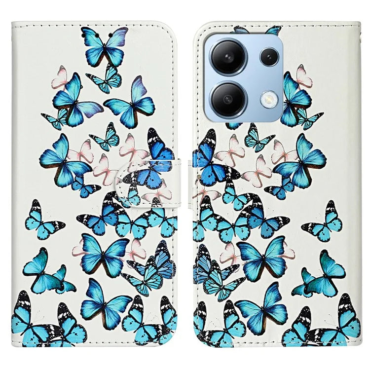 For Xiaomi Redmi Note 13 4G Case Pattern PU Leather Shockproof Flip Phone Cover