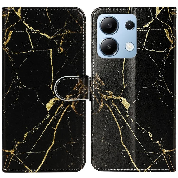 For Xiaomi Redmi Note 13 4G Case Pattern PU Leather Shockproof Flip Phone Cover