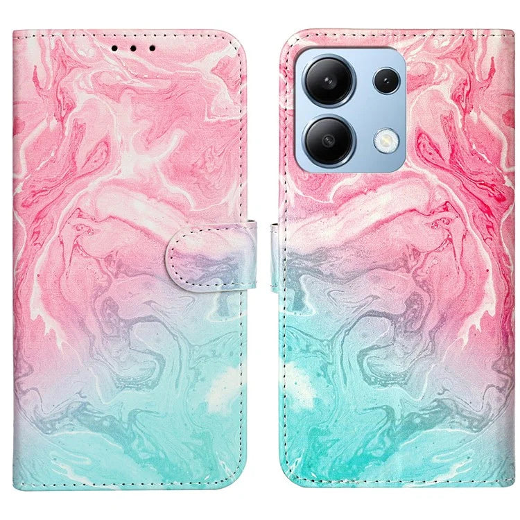 For Xiaomi Redmi Note 13 4G Case Pattern PU Leather Shockproof Flip Phone Cover