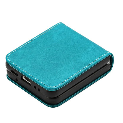 For Samsung Galaxy Z Flip5 5G Case Calf Texture PU Leather Shockproof Phone Cover