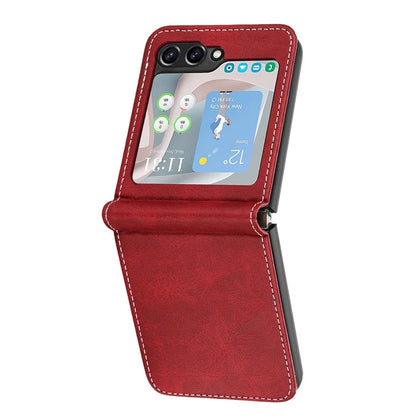 For Samsung Galaxy Z Flip5 5G Case Calf Texture PU Leather Shockproof Phone Cover